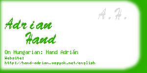 adrian hand business card